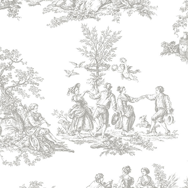 Patton Wallcoverings CH28245 Manor House Romantic Toile Wallpaper